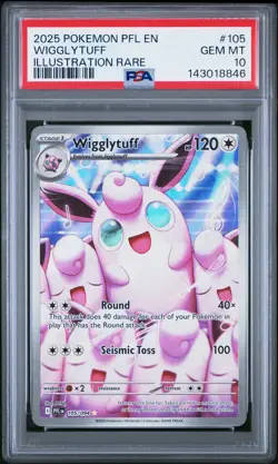 2025 POKEMON PFL EN-PHANTASMAL FLAMES ILLUSTRATION RARE #105 WIGGLYTUFF PSA 10 - Image 1