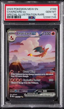 2023 POKEMON MEW EN-151 SPECIAL ILLUSTRATION RARE #199 CHARIZARD EX PSA 10 - Image 1