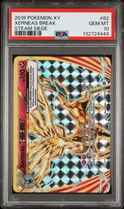 2016 POKEMON XY STEAM SIEGE #82 XERNEAS BREAK PSA 10 - Image 1