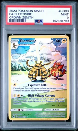 2023 POKEMON SWORD & SHIELD CROWN ZENITH #GG08 FULL ART/ELECTIVIRE PSA 9 - Image 1