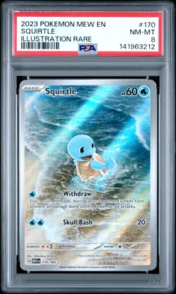 2023 POKEMON MEW EN-151 ILLUSTRATION RARE #170 SQUIRTLE PSA 8 - Image 1