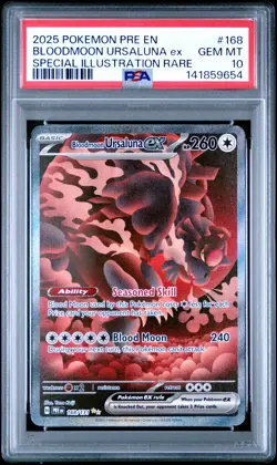2025 POKEMON PRE SPECIAL ILLUSTRATION RARE #168 BLOODMOON URSALUNA EX PSA 10 - Image 1