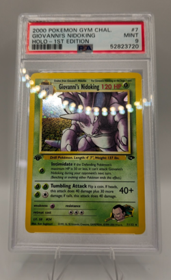 PSA 9 Giovanni’s Nidoking 1st Edition Holo - Gym Challenge 7/132 - WOTC Vintage - Image 1