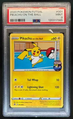 2020 Pokemon Futsal Promos Pikachu on the Ball #001/005 PSA 9 - Image 1
