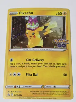 2022 POKEMON GO PIKACHU BLACK STAR PROMO HOLO SWSH234 NM - Image 1