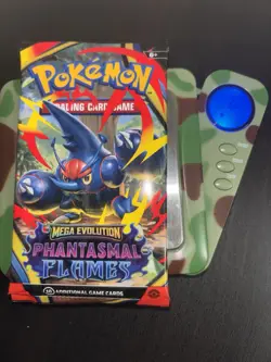 22.7g! HEAVY Pokemon TCG: Mega Evo Phantasmal Flames Pack SEALED Heracross Art - Image 1
