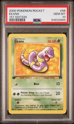 Ekans - 2000 Team Rocket 🔥 1st Edition PSA 10 🔥 GEM Vintage Pokemon B17 - Image 2