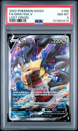 2022 POKEMON SWORD & SHIELD LOST ORIGIN #185 FULL ART/GIRATINA V PSA 8 - Image 1
