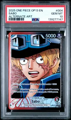 2025 ONE PIECE OP13-CARRYING ON HIS WILL ALTERNATE ART #004 SABO PSA 10 - Image 1