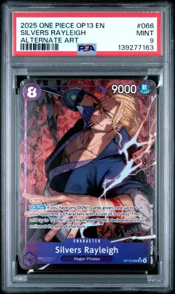 2025 ONE PIECE OP13-CARRYING ON HIS WILL ALTERNATE ART SILVERS RAYLEIGH PSA 9 - Image 1