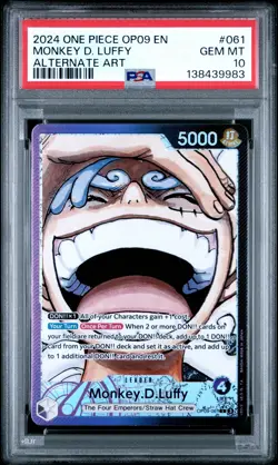 2024 ONE PIECE OP09-EMPERORS IN THE NEW WORLD ALT ART MONKEY D. LUFFY PSA 10 - Image 1