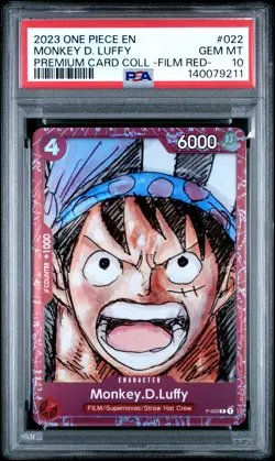 2023 ONE PIECE PREMIUM COLLECTION ONE PIECE FILM RED #022 MONKEY D. LUFFY PSA 10 - Image 1