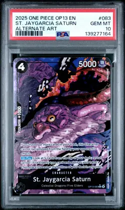 2025 ONE PIECE CARRYING ON HIS WILL ALT ART #083 ST. JAYGARCIA SATURN PSA 10 - Image 1