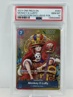 2024 ONE PIECE MONKEY D. LUFFY PSA 10 CONVENTION EXCLUSIVE-FOIL #043 PROMO - Image 2