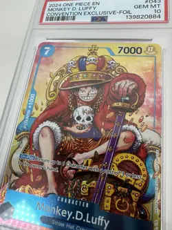 2024 ONE PIECE MONKEY D. LUFFY PSA 10 CONVENTION EXCLUSIVE-FOIL #043 PROMO - Image 5