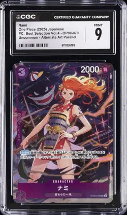 2025 ONE PIECE JAPANESE PC: BEST SELECTION VOL.4 UNCOMMON ALT ART NAMI CGC 9 - Image 1