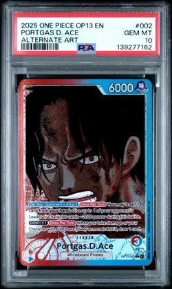 2025 ONE PIECE OP13-CARRYING ON HIS WILL ALTERNATE ART PORTGAS D. ACE PSA 10 - Image 1