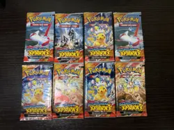 Lot of 8 Pokemon TCG Surging Sparks Booster Packs - New/Sealed/Loose - Image 1