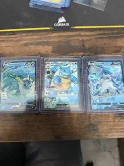 Pokemon TCG Holo Card Lot – Vaporeon V, Blastoise GX, Glaceon V – 3 Cards - Image 1