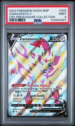 2023 POKEMON SWSH PROMO CROWN ZENITH FIGURE COLLECTION #293 ZAMAZENTA V PSA 9 - Image 1