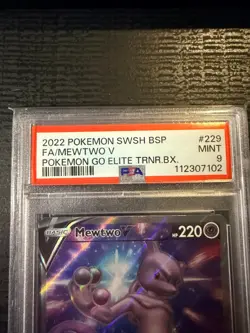 Pokemon 2022 Mewtwo V SWSH229 Pokemon GO Elite Trainer Box PSA 9 - Image 3