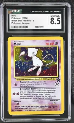 MEW Black Star Promo Holo Pokemon League CGC 8.5 Vintage WOTC [Nostalgium] - Image 1
