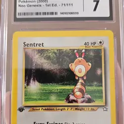 Pokemon Sentret 71/111 Neo Genesis 1st Edition Common CGC 7 TCG Card - Image 1
