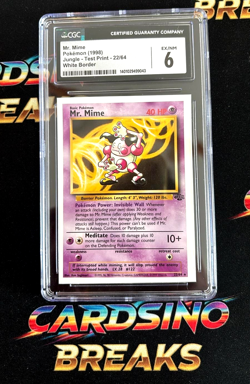 1998 Pokemon Jungle Mr. Mime TEST PRINT WHITE BORDER CGC 6 #22/64 RARE! - Image 1