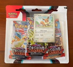Obsidian Flames Eevee Promo Pokemon Scarlet & Violet TCG Booster 3-Pack 820650853784 - Image 1