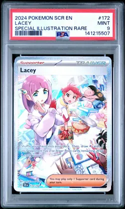 2024 POKEMON SCR EN-STELLAR CROWN SPECIAL ILLUSTRATION RARE #172 LACEY PSA 9 - Image 1