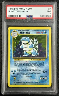 BLASTOISE PSA 7 1999 POKEMON UNLIMITED #2/102 RARE HOLO 776 - Image 1