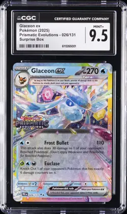 2025 POKEMON PRISMATIC EVOLUTIONS SURPRISE BOX #026/131 GLACEON EX CGC 9.5 - Image 1