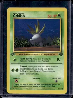 1999 Pokemon Jungle 1st Edition Oddish #58/64 - Image 1