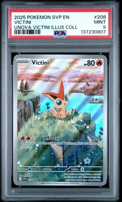 2025 POKEMON SVP PROMO UNOVA VICTINI ILLUSTRATION COLLECTION #208 VICTINI PSA 9 - Image 1