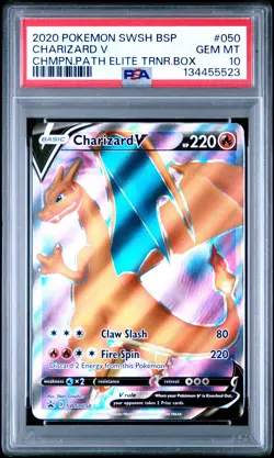 2020 POKEMON CHAMPION'S PATH ELITE TRAINER BOX PROMO #050 CHARIZARD V PSA 10 - Image 1