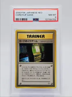 CARD FLIP GAME 2000 POKEMON JPN NEO GOLD SILVER UNCOMMON PSA 8 Q0004 - Image 1