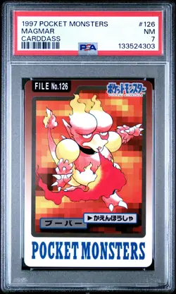1997 POCKET MONSTERS CARDDASS #126 MAGMAR PSA 7 - Image 1