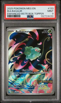 2025 POKEMON MEG EN-MEGA EVOLUTION ENHANCED BOOSTER BOX TOPPER BULBASAUR PSA 9 - Image 1
