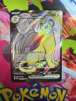 Team Rocket’s Persian ex 219/182 Destined Rivals Secret Rare Pokemon Card - Image 1