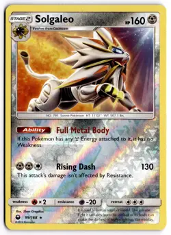 Pokemon TCG Solgaleo 99/168 SM - Celestial Storm Holo Rare Reverse Holo - Image 1