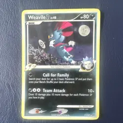 NM Pokemon Platinum Weavile G Holo Rare Card 17/127 - Image 1
