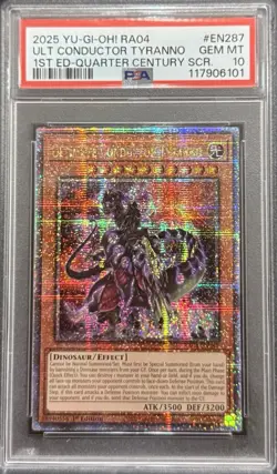 2025 PSA 10 YUGIOH RA04 QCR SECRET RARE ULTIMATE CONDUCTOR TYRANNO 💎 - Image 1