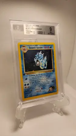 Pokemon 5/132 Giovanni's Gyarados Holo Card Becket 9 Gym Challenges Swirl - Image 3