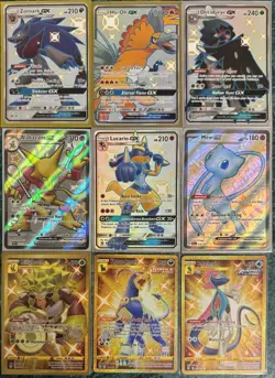 POKEMON HIDDEN & PALDEAN FATES SHINY HO-OH LUCARIO GX MEW EX GOLD RARE CARD LOT - Image 1