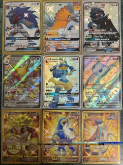 POKEMON HIDDEN & PALDEAN FATES SHINY HO-OH LUCARIO GX MEW EX GOLD RARE CARD LOT - Image 2