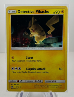 Detective Pikachu 10/18 2019 Detective Pikachu Pokemon Card TCG Holo Promo - Nm - Image 1