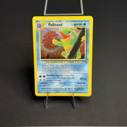 LP SWIRL Politoed 8/75 Holo Neo Discovery 2001 Vintage WOTC Pokemon Trading Card - Image 1