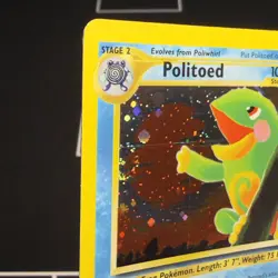 LP SWIRL Politoed 8/75 Holo Neo Discovery 2001 Vintage WOTC Pokemon Trading Card - Image 3