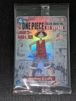 Monkey D Luffy (College Basketball US Voyage) One Piece Promotion Card Sealed - Image 1