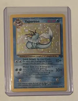 Pokemon TCG Vaporeon #12/64 Holo Jungle Card 1999 Vintage - Image 1